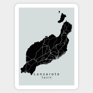 Lanzarote Spain Island Map dark Sticker